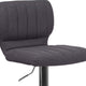 Charcoal Fabric |#| Charcoal Fabric Adjustable Height Barstool w/ Vertical Stitch Back & Chrome Base