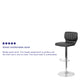 Black Vinyl |#| Black Vinyl Adjustable Height Barstool w/ Vertical Stitch Back & Chrome Base