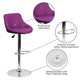 Purple |#| Purple Vinyl Bucket Seat Adjustable Height Barstool with Diamond Pattern Back