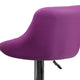 Purple |#| Purple Vinyl Bucket Seat Adjustable Height Barstool with Diamond Pattern Back