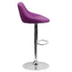 Purple |#| Purple Vinyl Bucket Seat Adjustable Height Barstool with Diamond Pattern Back