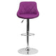 Purple |#| Purple Vinyl Bucket Seat Adjustable Height Barstool with Diamond Pattern Back