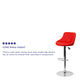Red |#| Red Vinyl Bucket Seat Adjustable Height Barstool with Diamond Pattern Back