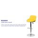 Yellow |#| Yellow Vinyl Bucket Seat Adjustable Height Barstool with Diamond Pattern Back