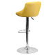 Yellow |#| Yellow Vinyl Bucket Seat Adjustable Height Barstool with Diamond Pattern Back