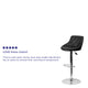 Black |#| Black Vinyl Bucket Seat Adjustable Height Barstool with Diamond Pattern Back