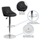 Black |#| Black Vinyl Bucket Seat Adjustable Height Barstool with Diamond Pattern Back