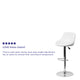 White |#| White Vinyl Bucket Seat Adjustable Height Barstool with Diamond Pattern Back