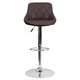 Brown |#| Brown Vinyl Bucket Seat Adjustable Height Barstool with Diamond Pattern Back
