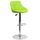 Green |#| Green Vinyl Bucket Seat Adjustable Height Barstool with Diamond Pattern Back