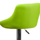 Green |#| Green Vinyl Bucket Seat Adjustable Height Barstool with Diamond Pattern Back