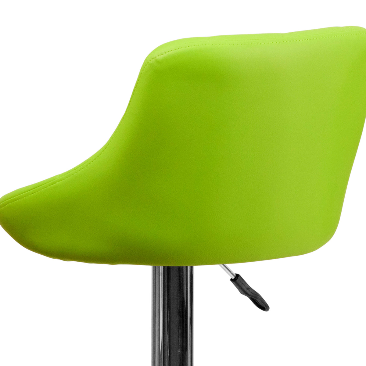 Green |#| Green Vinyl Bucket Seat Adjustable Height Barstool with Diamond Pattern Back