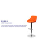 Orange |#| Orange Vinyl Bucket Seat Adjustable Height Barstool with Diamond Pattern Back