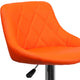 Orange |#| Orange Vinyl Bucket Seat Adjustable Height Barstool with Diamond Pattern Back