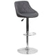 Gray |#| Contemporary Gray Vinyl Bucket Seat Adjustable Height Barstool with Chrome Base