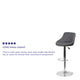 Gray |#| Contemporary Gray Vinyl Bucket Seat Adjustable Height Barstool with Chrome Base