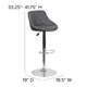 Gray |#| Contemporary Gray Vinyl Bucket Seat Adjustable Height Barstool with Chrome Base