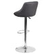 Gray |#| Contemporary Gray Vinyl Bucket Seat Adjustable Height Barstool with Chrome Base