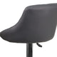 Gray |#| Contemporary Gray Vinyl Bucket Seat Adjustable Height Barstool with Chrome Base