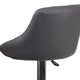 Gray |#| Contemporary Gray Vinyl Bucket Seat Adjustable Height Barstool with Chrome Base