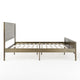 Brown Gray,King |#| Wooden King Size Platform Bed with Headboard and Footboard in Brown Gray