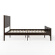 Dark Brown,Queen |#| Wooden Queen Size Platform Bed with Headboard and Footboard in Dark Brown