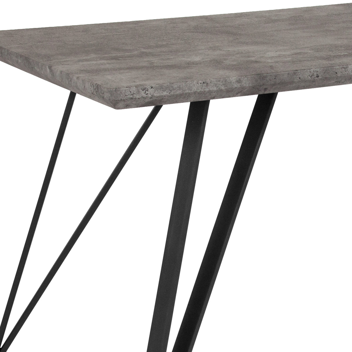 Faux Concrete |#| 31.5inch x 63inch Rectangular Dining Table in Faux Concrete Finish