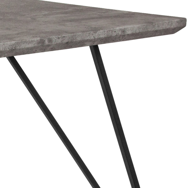 Faux Concrete |#| 31.5inch x 63inch Rectangular Dining Table in Faux Concrete Finish