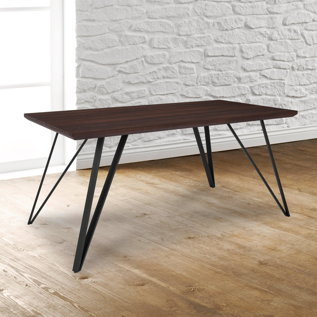 Dark Ash |#| 31.5inch x 63inch Rectangular Dining Table in Dark Ash Finish