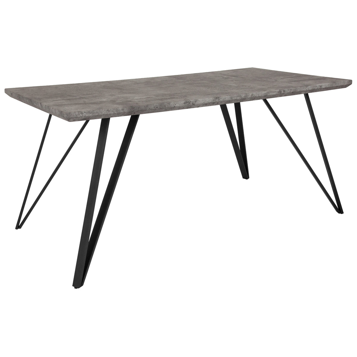 Faux Concrete |#| 31.5inch x 63inch Rectangular Dining Table in Faux Concrete Finish