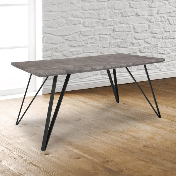 Faux Concrete |#| 31.5inch x 63inch Rectangular Dining Table in Faux Concrete Finish