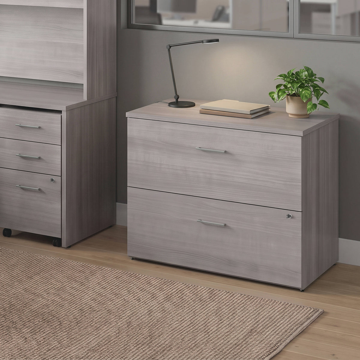 Slate Gray |#| Commercial 35.75W Lateral Filing Cabinet with No Assembly Required in Slate Gray