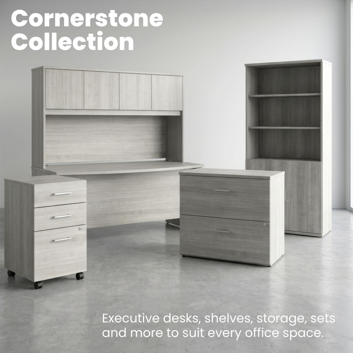 Slate Gray |#| Commercial 35.75W Lateral Filing Cabinet with No Assembly Required in Slate Gray