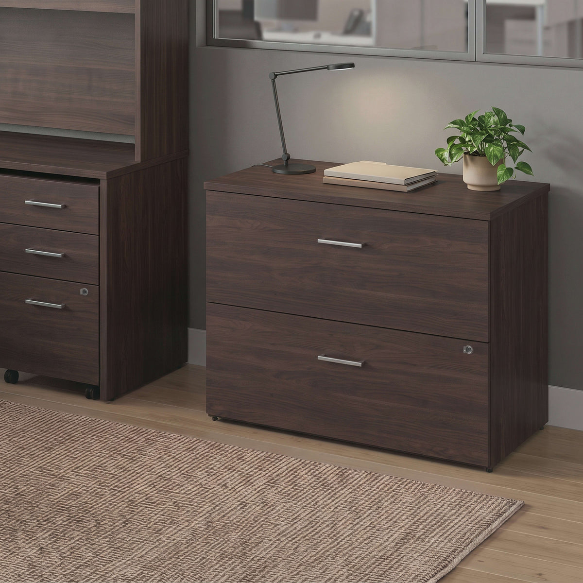 Espresso |#| Commercial 35.75W Lateral Filing Cabinet with No Assembly Required in Espresso