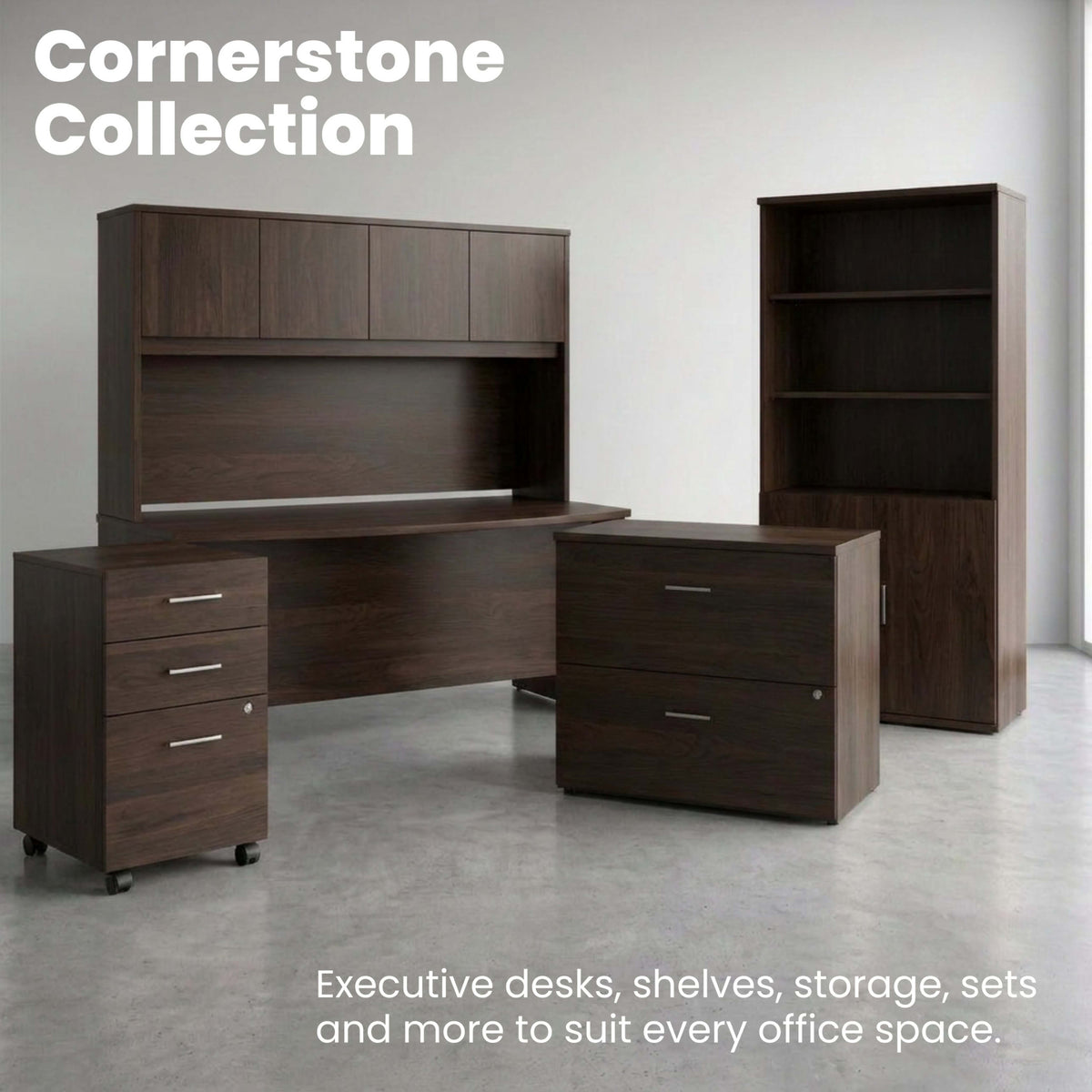 Espresso |#| Commercial 35.75W Lateral Filing Cabinet with No Assembly Required in Espresso
