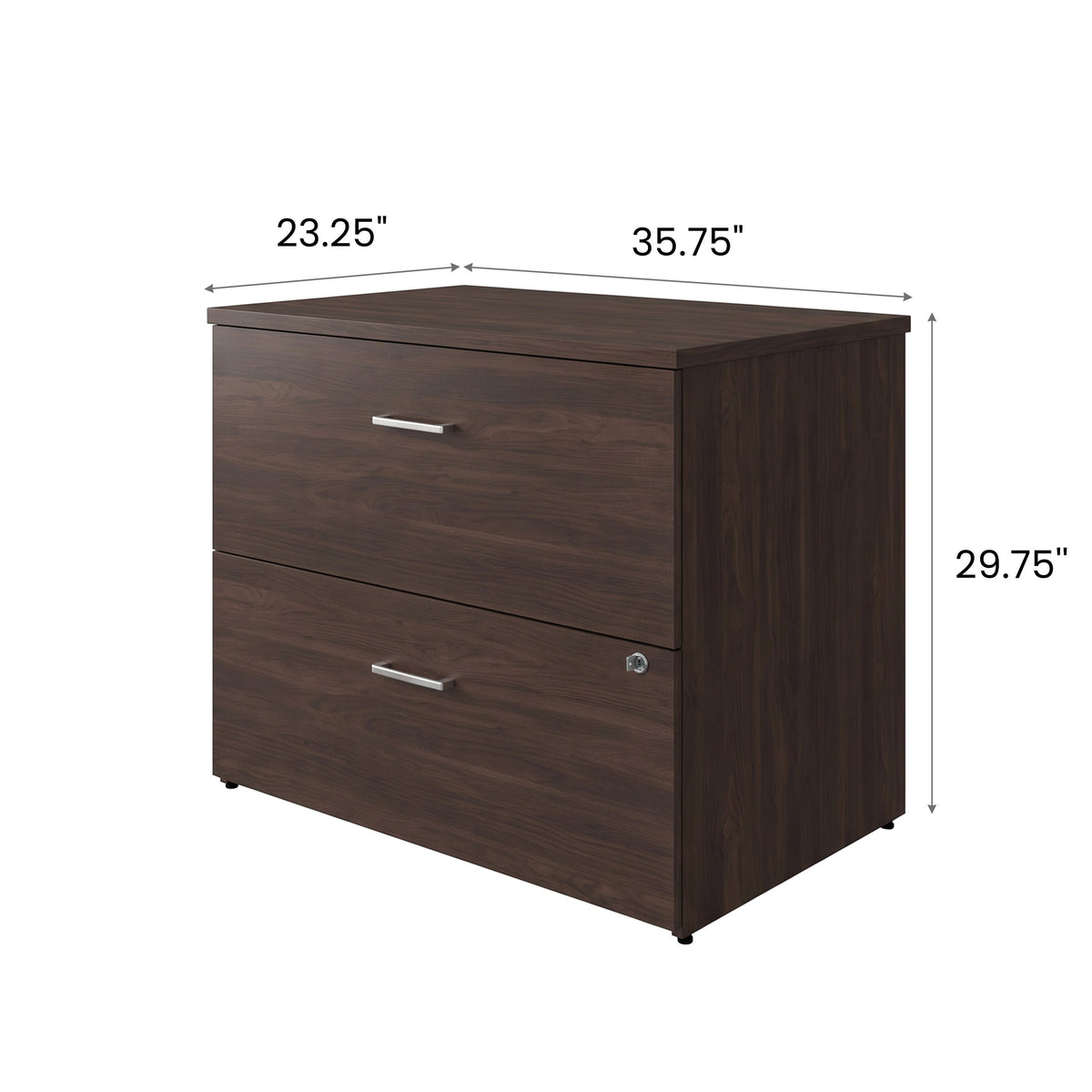 Espresso |#| Commercial 35.75W Lateral Filing Cabinet with No Assembly Required in Espresso