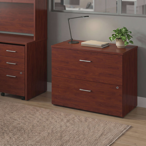 Heritage Cherry |#| Commercial 35.75W Lateral Filing Cabinet with No Assembly Required in HE Cherry