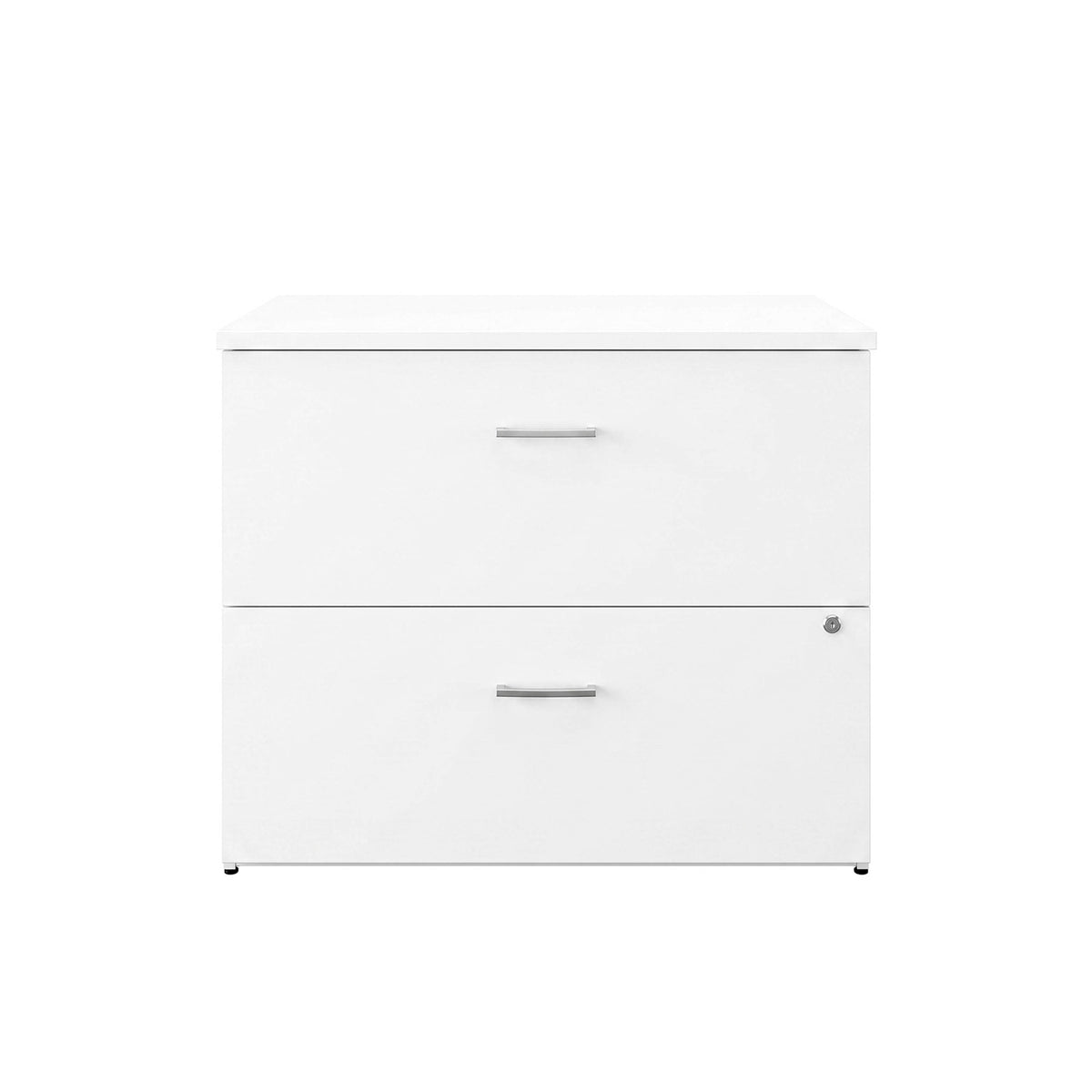 White |#| Commercial 35.75W Lateral Filing Cabinet with No Assembly Required in White
