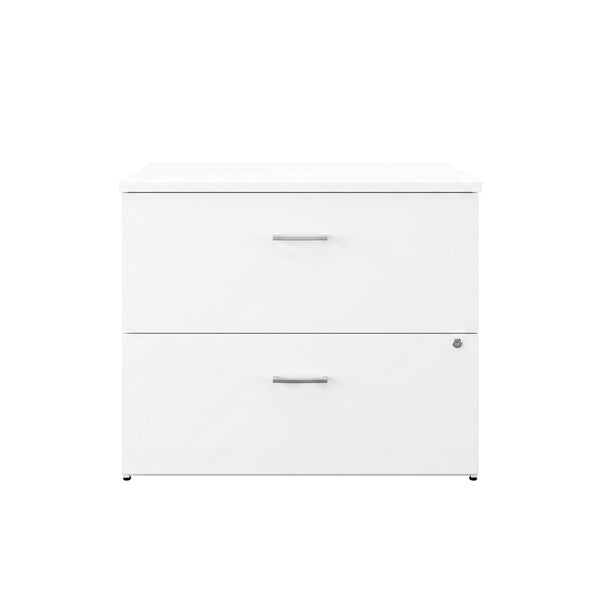 White |#| Commercial 35.75W Lateral Filing Cabinet with No Assembly Required in White