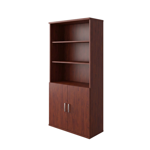 Heritage Cherry |#| Commercial 5 Shelf Office Bookcase with Bottom Doors in Heritage Cherry