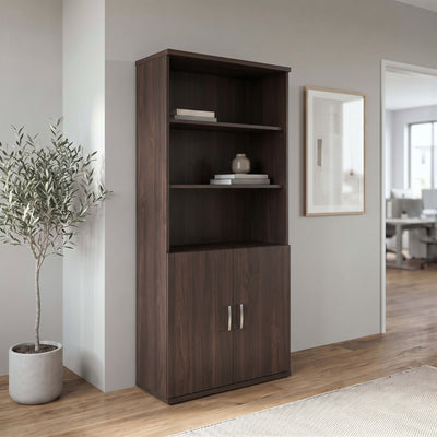 Commercial 5 Shelf Office Bookcase with Bottom Doors - View 2