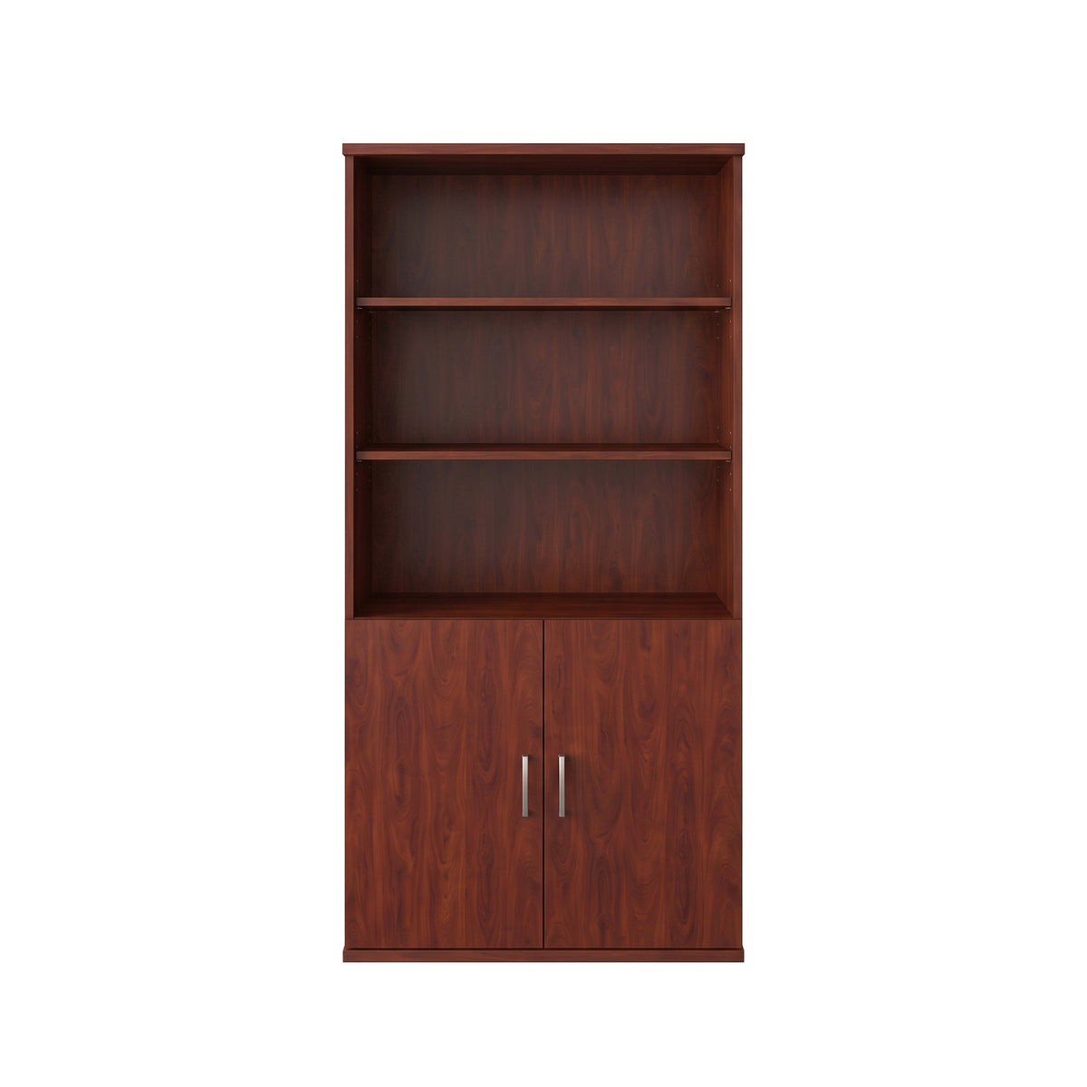 Heritage Cherry |#| Commercial 5 Shelf Office Bookcase with Bottom Doors in Heritage Cherry