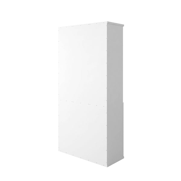 White |#| Commercial 5 Shelf Office Bookcase with Bottom Doors in White