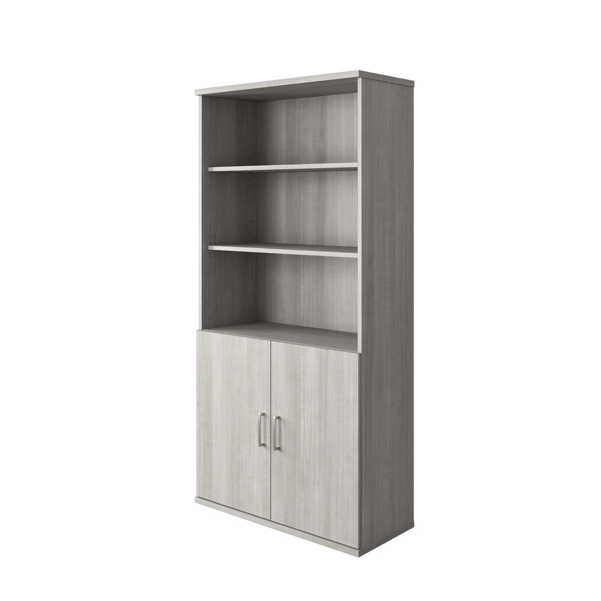 Slate Gray |#| Commercial 5 Shelf Office Bookcase with Bottom Doors in Slate Gray