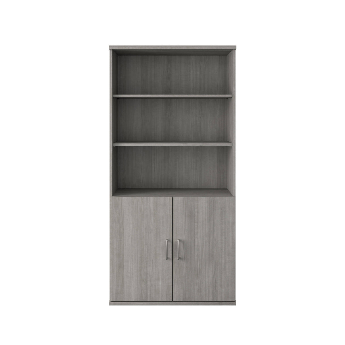 Slate Gray |#| Commercial 5 Shelf Office Bookcase with Bottom Doors in Slate Gray