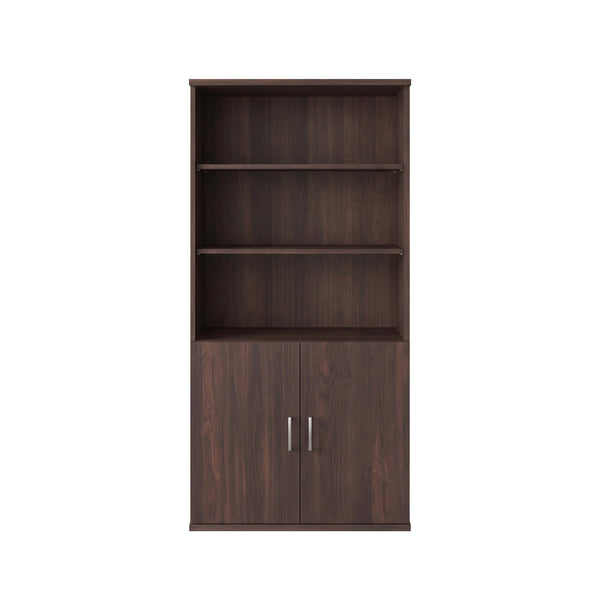 Espresso |#| Commercial 5 Shelf Office Bookcase with Bottom Doors in Espresso