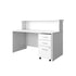 White |#| Commercial 59.5"W x 29.25"D Shell Desk, Shelf and Mobile File Cabinet, White