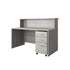 Slate Gray |#| Commercial 59.5"W x 29.25"D Shell Desk, Shelf and File Cabinet, Slate Gray
