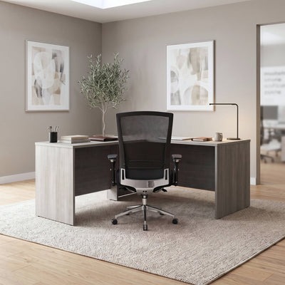 Commercial 60W x 72D Shell L Desk 41.75"W Return/Bridge - View 2