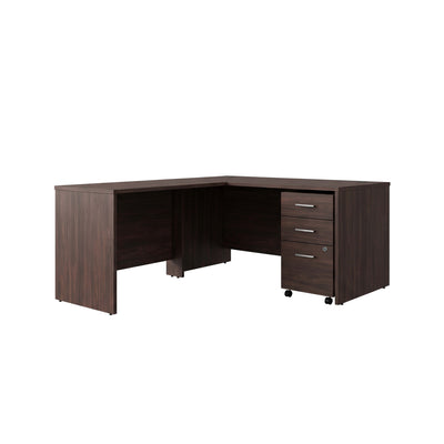 Commercial L Desk with 3 Drawer Mobile Filing Cabinet - View 1